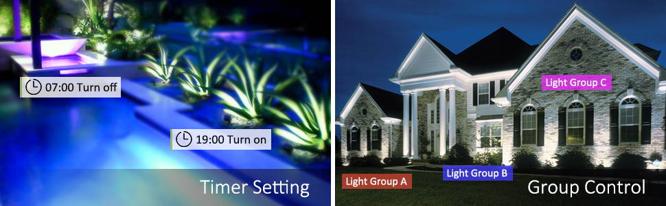 Novostella 20W Smart Flood Lights 2 pack RGBCW 2700K 6500K IP66 Waterproof Flood Light